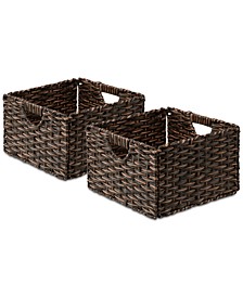 Foldable Handwoven Cube Storage Baskets, Set of 2