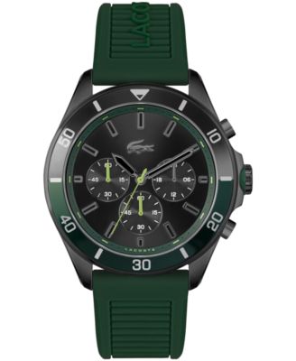 Lacoste - Men's Chronograph Tiebreaker Green Silicone Strap Watch 44mm
