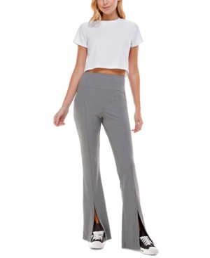 Ultra Flirt Juniors' Ribbed-Knit Flare Pants
