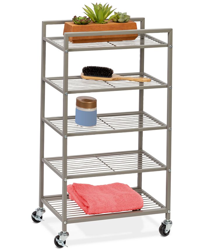 Honey Can Do 5Tier Steel Rolling Bathroom Storage Cart Macy's