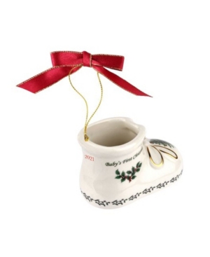 Spode Christmas Tree 2021 Annual Baby's First Christmas Booties Ornament