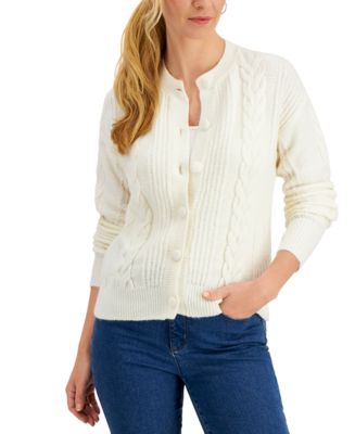 Charter Club Chunky Cable-Knit Cardigan, Created for Macy's & Reviews ...