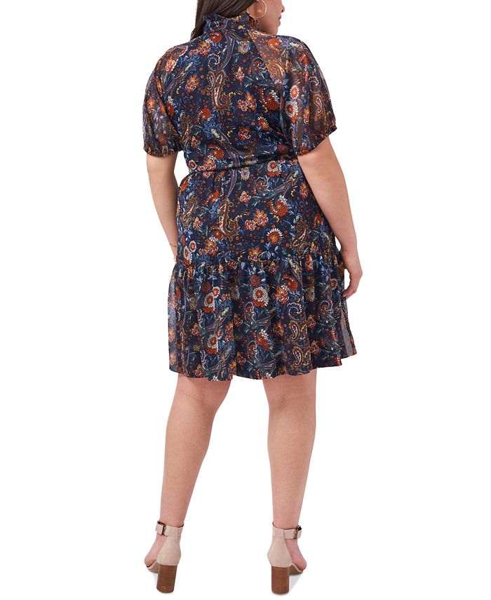 Msk Plus Size Printed Chiffon A Line Dress Macys 8124