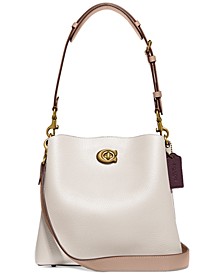 Pebble Leather Willow Bucket Bag with Convertible Straps