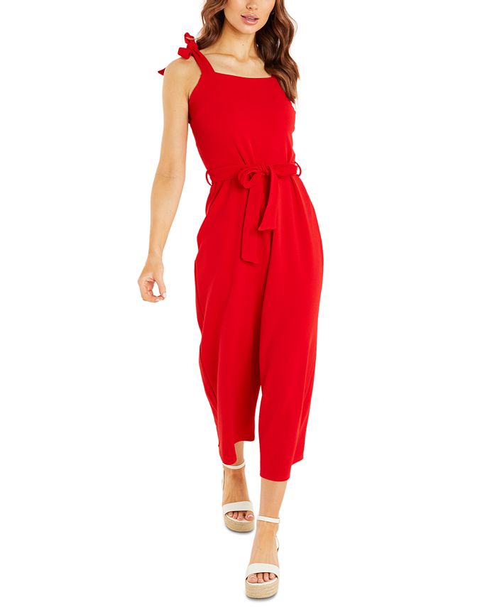 QUIZ ShoulderTie Belted Jumpsuit Macy's