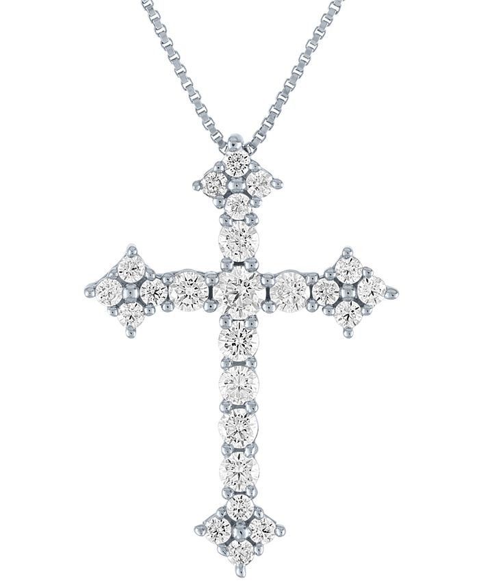 Lab created diamond cross pendant clearance