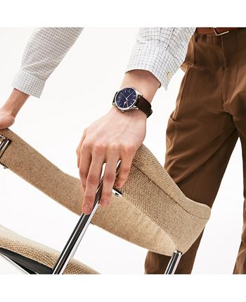 Lacoste - Men's Vienna Brown Leather Strap Watch 42mm