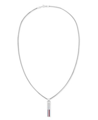 tommy hilfiger silver necklace