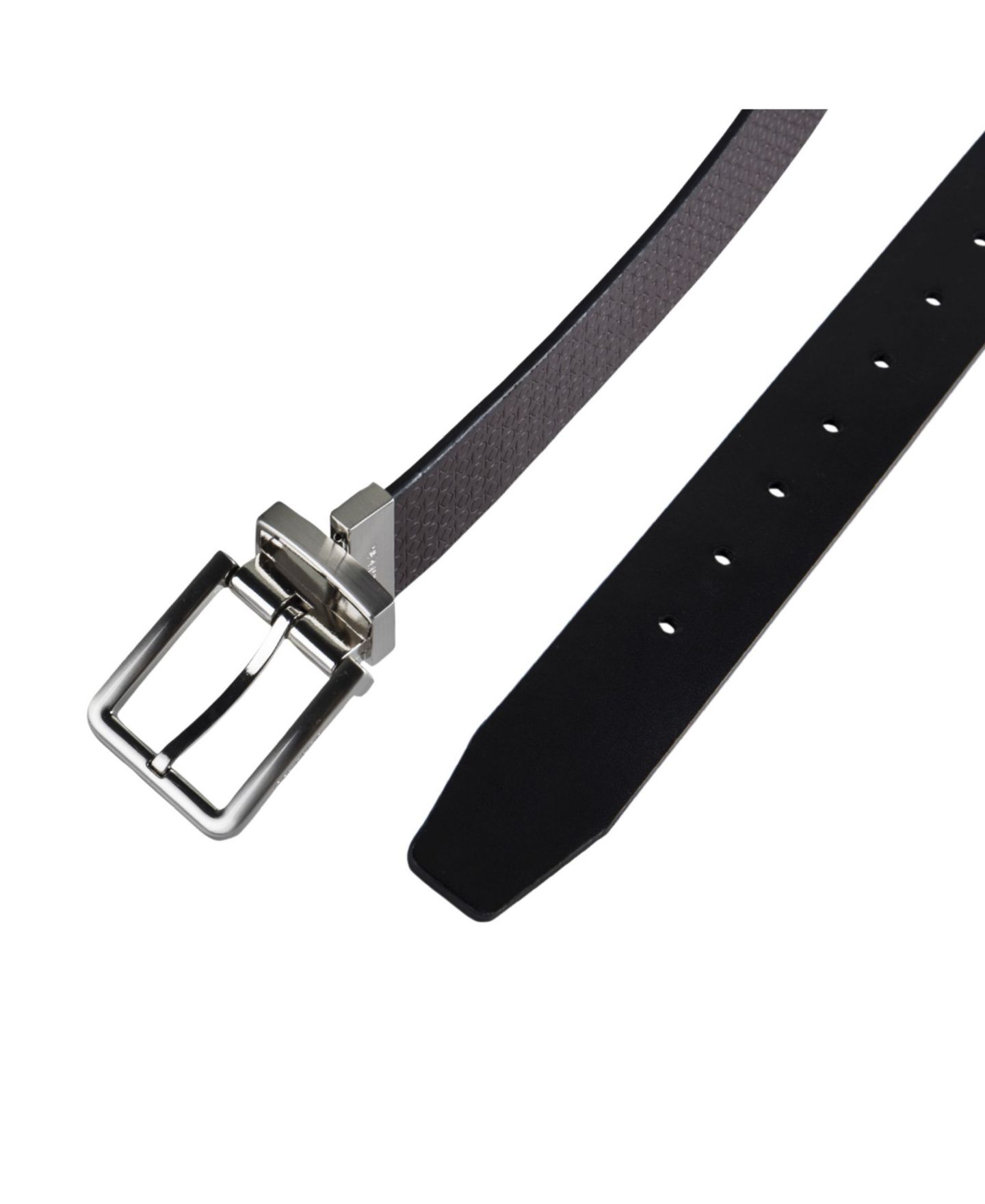 Мужской ремень Calvin Klein Micro Logo Strap Reversible Casual Belt, цвет: Чёрный — фото 12