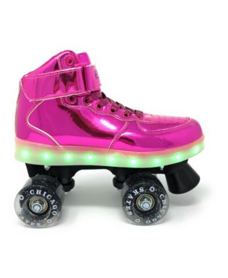 Chicago Pulse LED Light Up Quad Roller Skates, Pink - Size 7