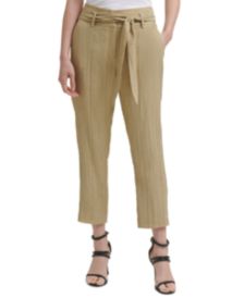 Petite Textured High-Rise Pants