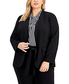 Trendy Plus Size Open-Front Blazer, Created for Macy's