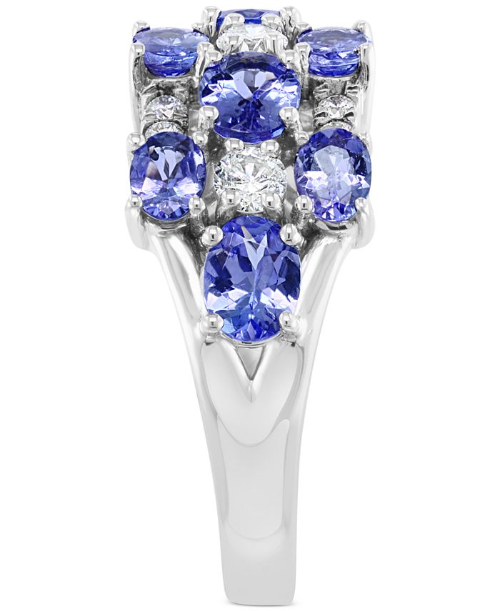 EFFY Collection - Tanzanite (2-1/2 ct. t.w.) & Diamond (1/2 ct. t.w.) Cluster Statement Ring in Sterling Silver