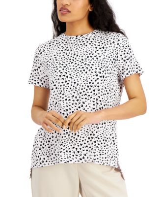 Alfani Petite Printed Step-Hem Top 