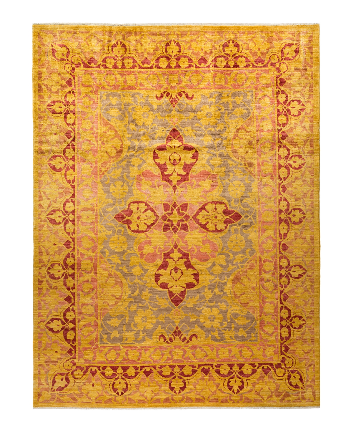 Closeout! Adorn Hand Woven Rugs Eclectic M1661 8'10in x 11'8in Area Rug - Yellow