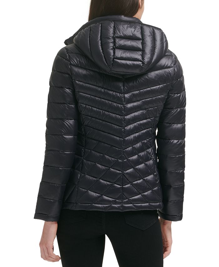 Calvin Klein Women's Hooded Packable Shine Down Puffer Coat, Created ...