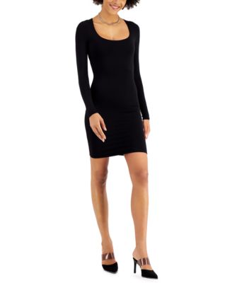 macy's black dress long sleeve