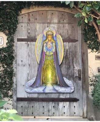 The Angel and The Blue Cat Oversized Wall Door Yard Decor by Josephine Wall