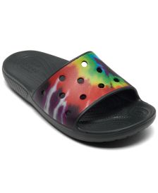 Crocs Tie-Dye Graphic Classic Slide Sandals from Finish Line