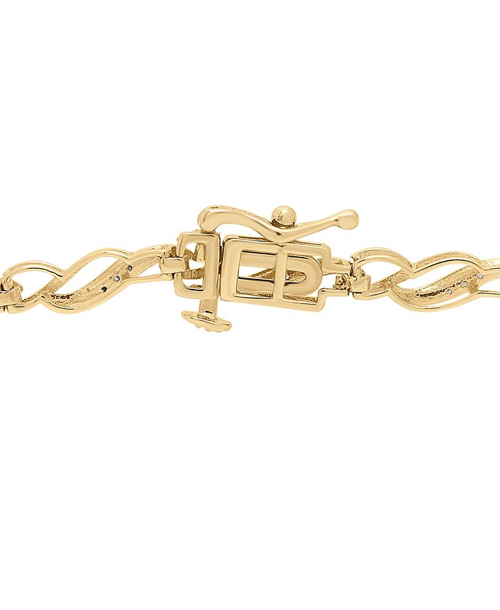 Macy's Diamond Link Bracelet (1/10 ct. t.w.) in 10k Gold Macy's