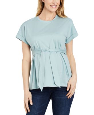 Jessica Simpson Cotton Tie-Front Maternity Top