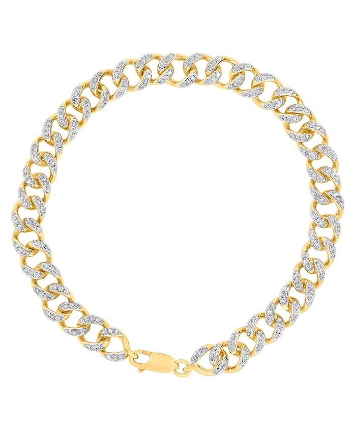 Macy's Men's Diamond Link Bracelet (2 ct. t.w.) in 10k Gold Macy's
