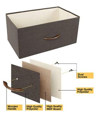9 Drawers Dresser - Furniture Storage for Bedroom, Closet, Office Organization - Steel Frame, Wood Top, Fabric Bins