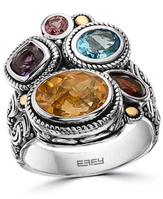 EFFY Collection - Multi-Gemstone Statement Ring (4-3/4 ct. t.w.) in Sterling Silver & 18k Gold