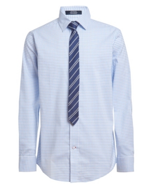 Tommy Hilfiger Big Boys Husky Stretch Shirt and Tie Set