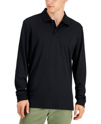 black polo shirt long sleeve