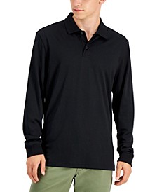 Men's Regular-Fit Solid Long-Sleeve Supima Polo Shirt, Created for Macy's 