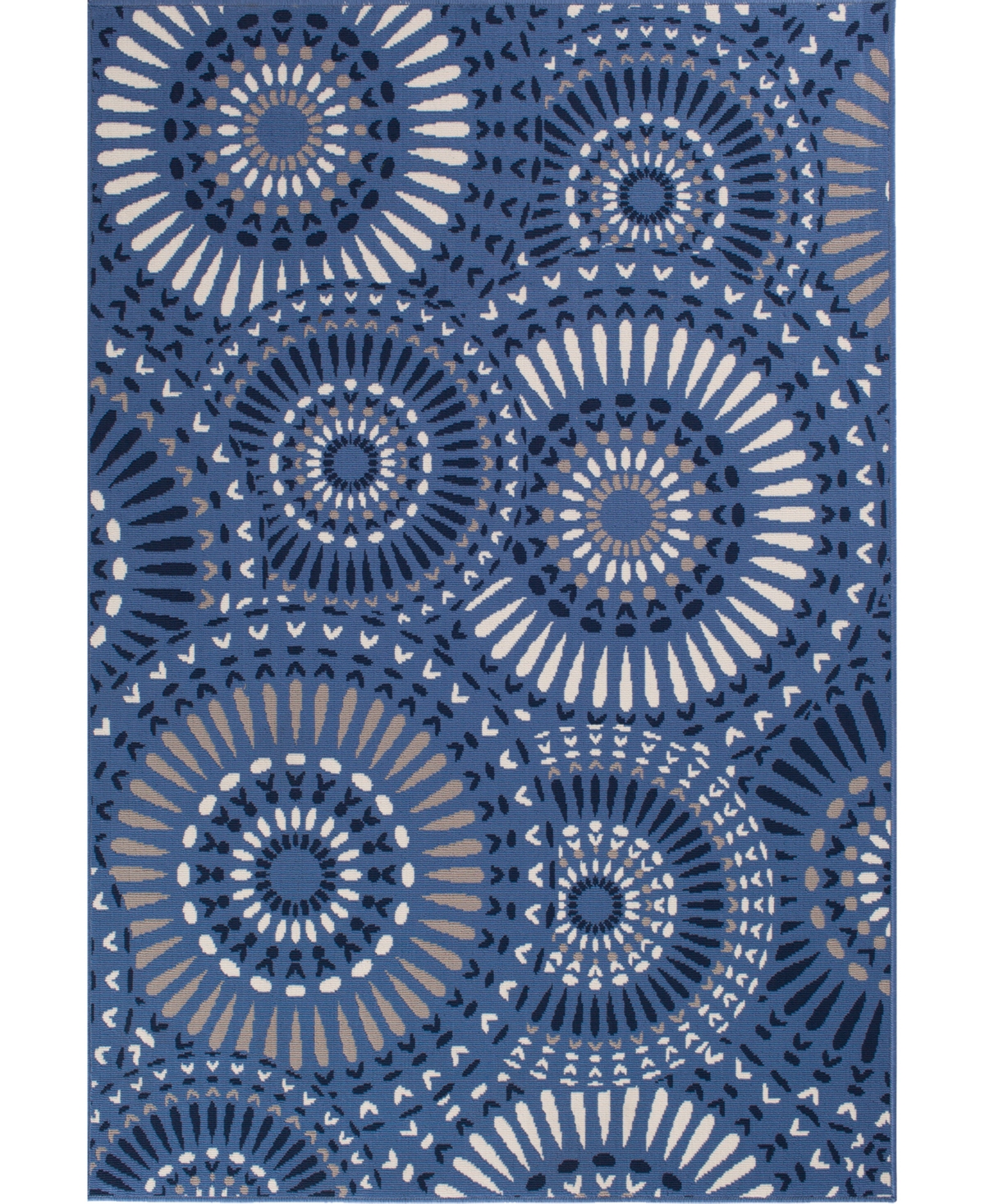 Northern Weavers Vera Ver-03 7'10in x 9'10in Outdoor Area Rug - Blue, Ivory