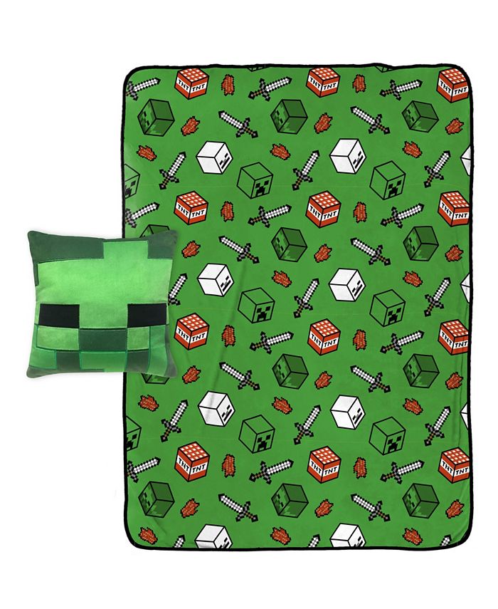 Minecraft Creeper Blanket Nogginz Set, 2 Pieces Macy's