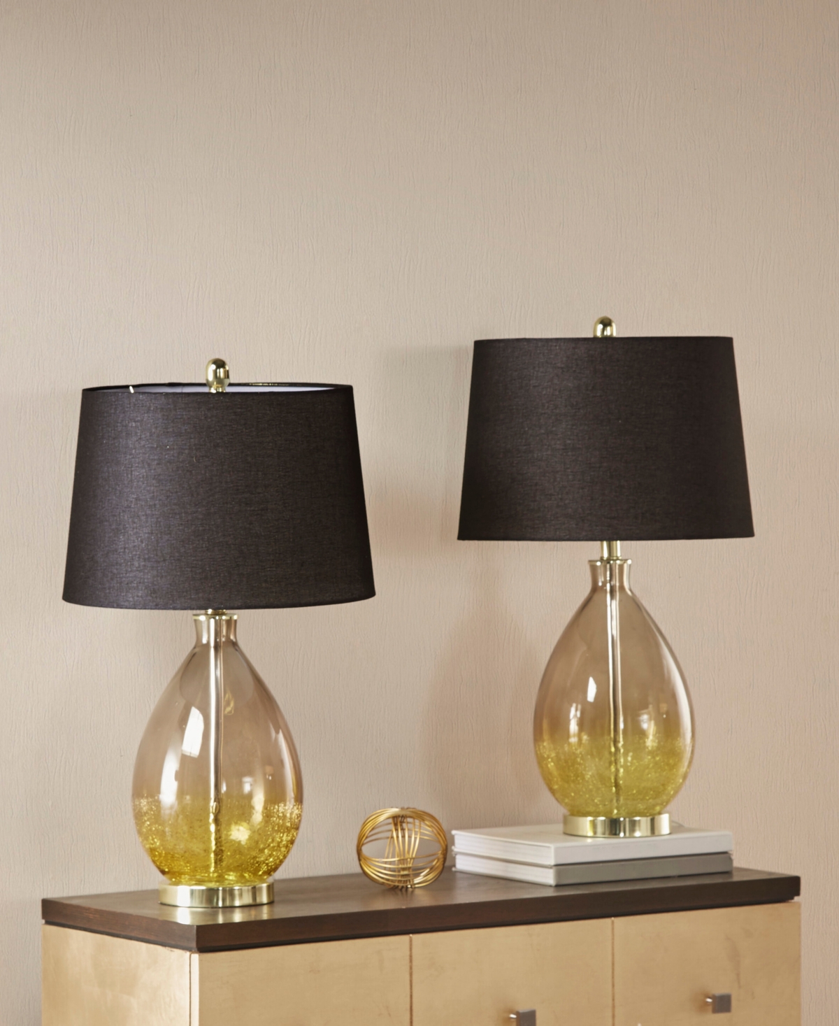 510 Design Cortina Pearl Drop Glass Table Lamp, Set Of 2 In Gold