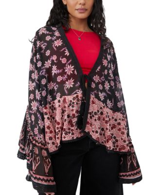 NEW Free People Placed Print Lola Bell Sleeve deals Open Front Kimono