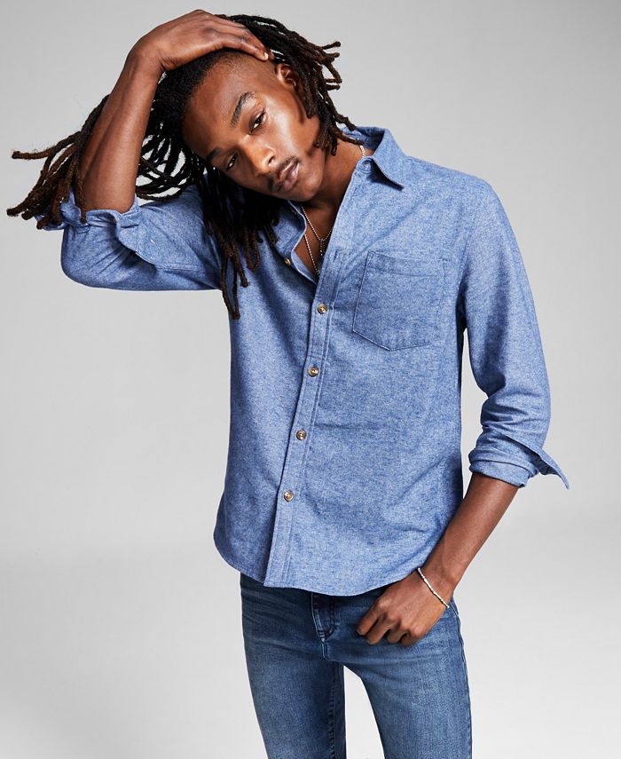And Now This Men's Solid Flannel Shirt & Reviews Casual ButtonDown