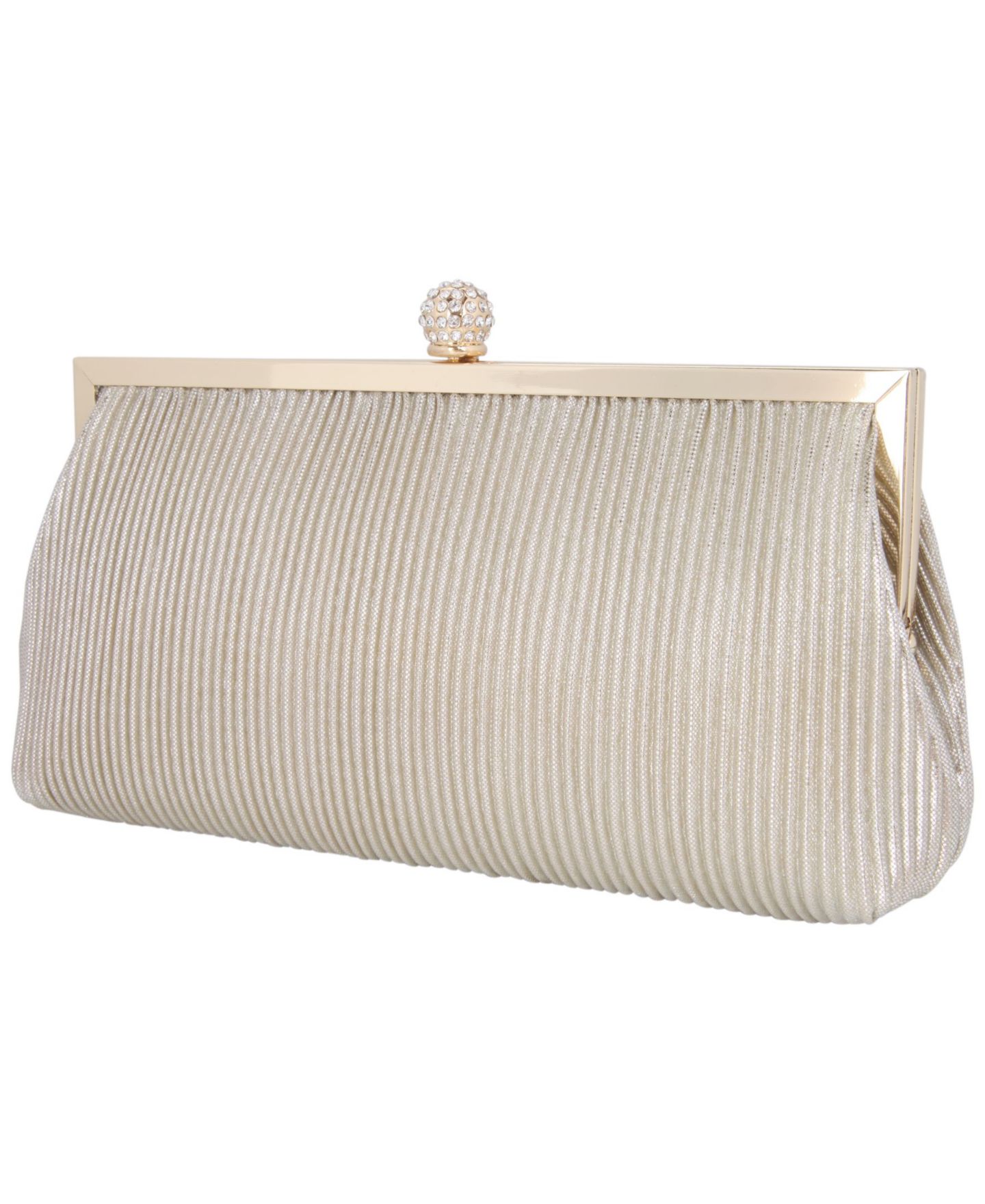 Женский клатч Nina Pleated Metallic Frame Clutch, цвет: Шампань / Золотой — фото 2