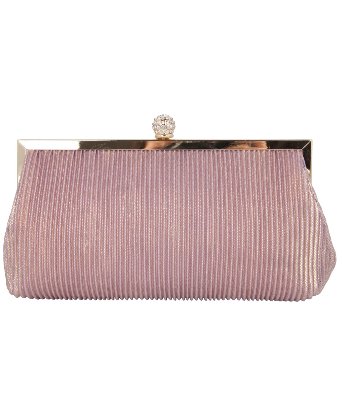 Women's Pleated Metallic Frame Clutch - Rose Gold-tone