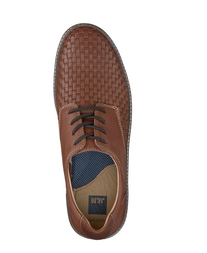 johnston & murphy mcguffey brown plain toe leather sneakers