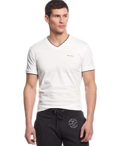 Armani Jeans Men's Double-Layer V-neck T-Shirt