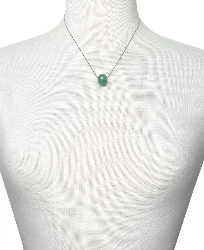 Macy's Dyed Jade Bead 18" Pendant Necklace in Sterling Silver Macy's