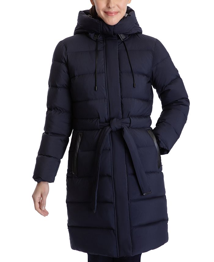 Michael Kors Women's Belted Hooded Down Puffer Coat, Created for Macy's &  Reviews - Coats & Jackets - Women - Macy's