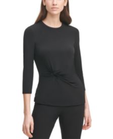 3/4-Sleeve Side-Knot Jersey Top