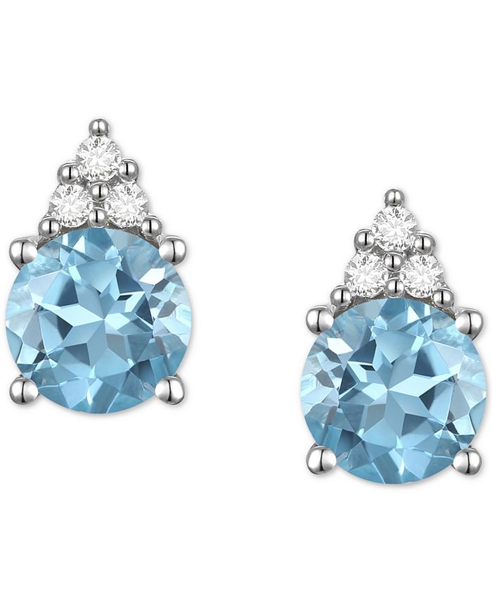 Macy's - Gemstone & Diamond Accent Stud Earrings
