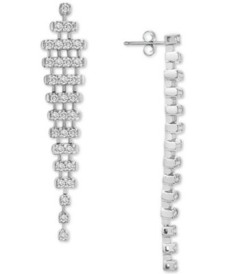 Diamond Mesh Drop Earrings (1 ct. t.w.) in 14k White Gold, Created for Macy's