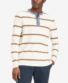 Men's Custom-Fit Byron Striped Long Sleeve Henley