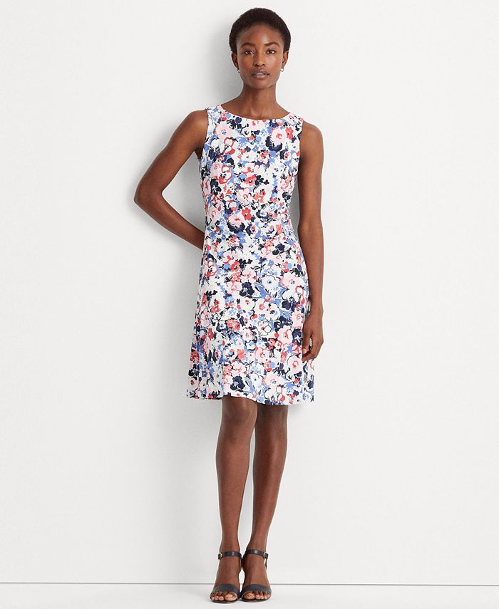 Lauren Ralph Lauren Floral Sleeveless Jersey Dress - Macy's