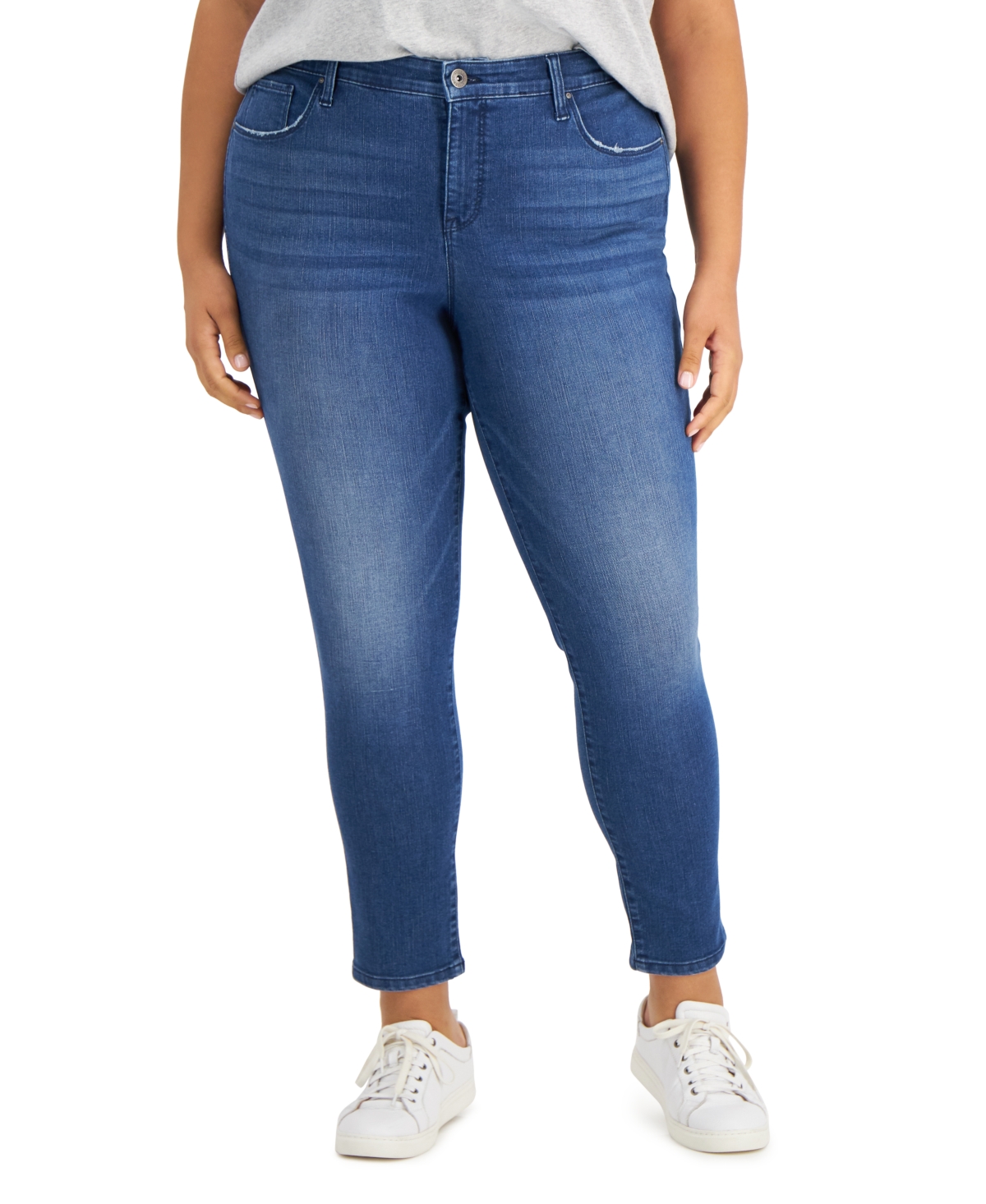 Style & Co Plus Size Mid-Rise Curvy Skinny Jeans, Created for