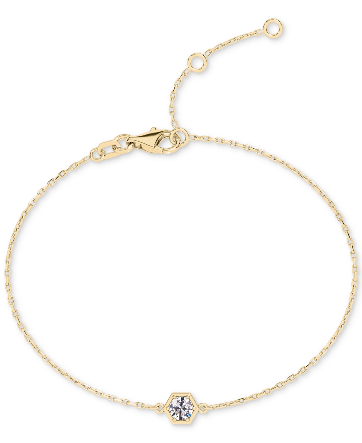 De Beers Forevermark Portfolio By  Diamond Honeycomb Solitaire Chain Bracelet (1/5 Ct. T.w.) In 14k W In Yellow Gold