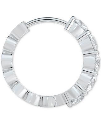 Diamond Extra Small Hoop Earrings (3/4 ct. t.w.) in 14k White Gold, 0.385"